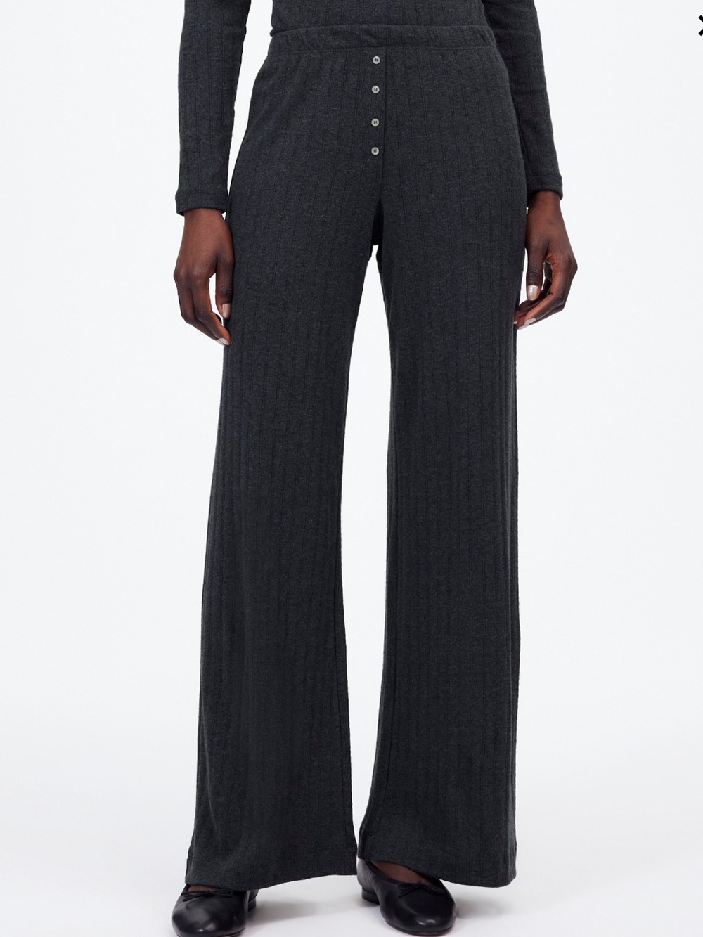 LESET x Madewell Pointelle Perfect Tee Pant Set - Picture 2 of 7